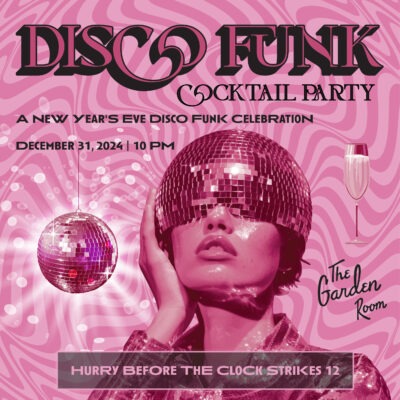 Disco Funk Cocktail Party Pop-Up for New Years